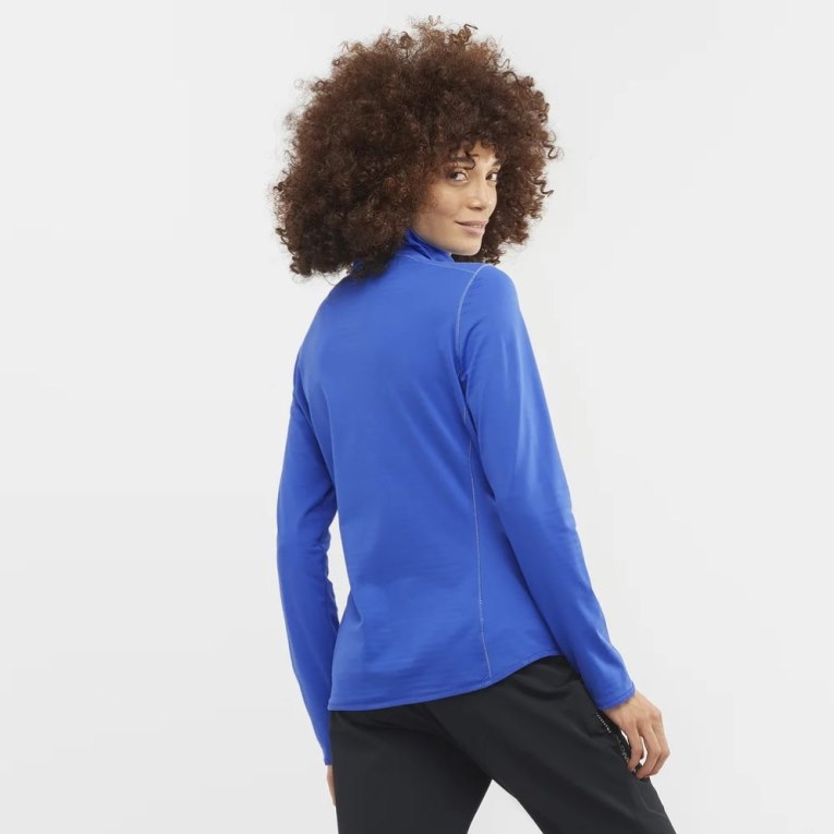 Chaquetas Salomon Essential Lightwarm Half Zip Mujer Azules | MX JKRZ659